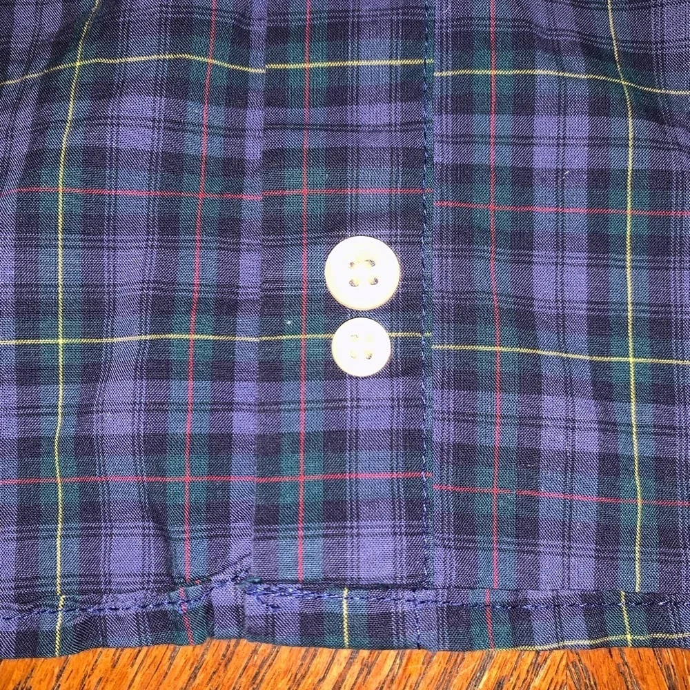 Ralph Lauren Blue Label Youth Plaid Checked Button Collar Shirt Pony XL 18-20